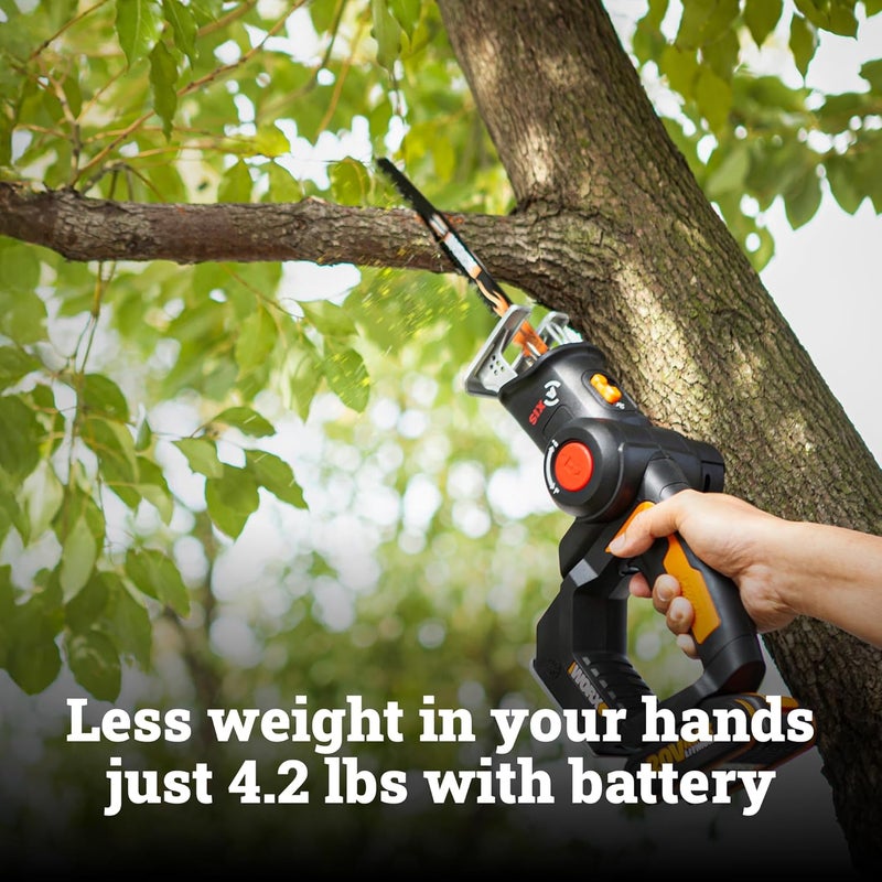 WORX Cordless Reciprocating Saw&Jigsaw, 20V ¾" 2-in-1 Saw, ¾" Stroke Length, 2-in-1 functions, 4 Blades for Different Materials, Compact&Lightweight Design, Battery and Charger Included, PowerShare - Image 5